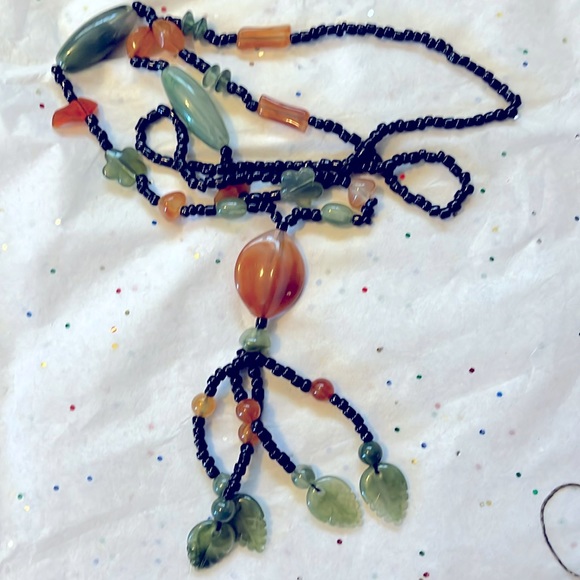 Jewelry - Gorgeous  Green and Rust Colored  Necklace.